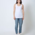 Women's Bamboo Singlet Fitted White