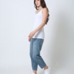 Women's Bamboo Singlet Fitted White