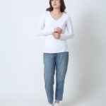 Women's Bamboo V-neck Long Sleeve Top