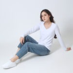 Women's Bamboo V-neck Long Sleeve Top