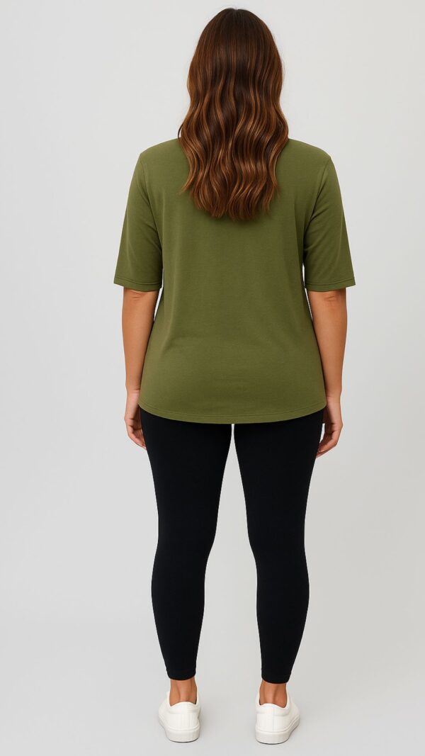 Whispers Women's bamboo olive green top back