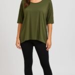 Whispers Women's bamboo top 3/4 sleeve front