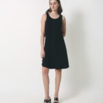 Women's bamboo sleeveless dress black