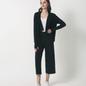 Women’s Bamboo Cardigan – Waist Length Black