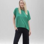 Women's Whispers Bamboo Cap Sleeve Tshirt Green 1