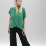 Whispers Bamboo Cap Sleeve Tshirt Green front 3