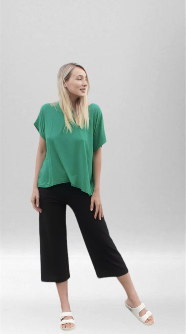 Whispers Bamboo Cap Sleeve Tshirt Green front 3