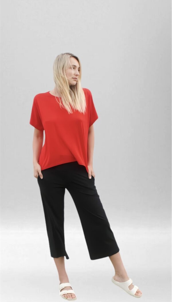 Whispers Bamboo Cap Sleeve Tshirt Red front 1
