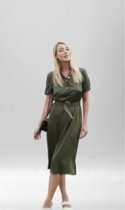 Cozee Women's Bamboo Silk dress olive green full length