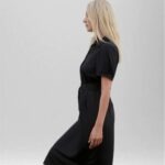 Cozee Women's Bamboo Silk Dress Black side view 2