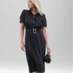 Cozee Women's Bamboo Silk Dress Black side view 3