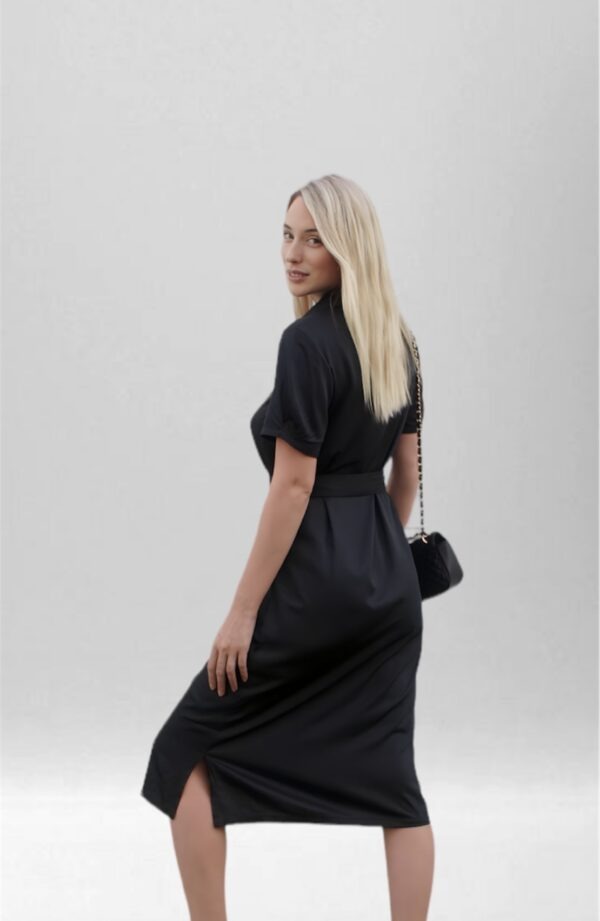 Cozee Women's Bamboo Silk Dress Black side view 3