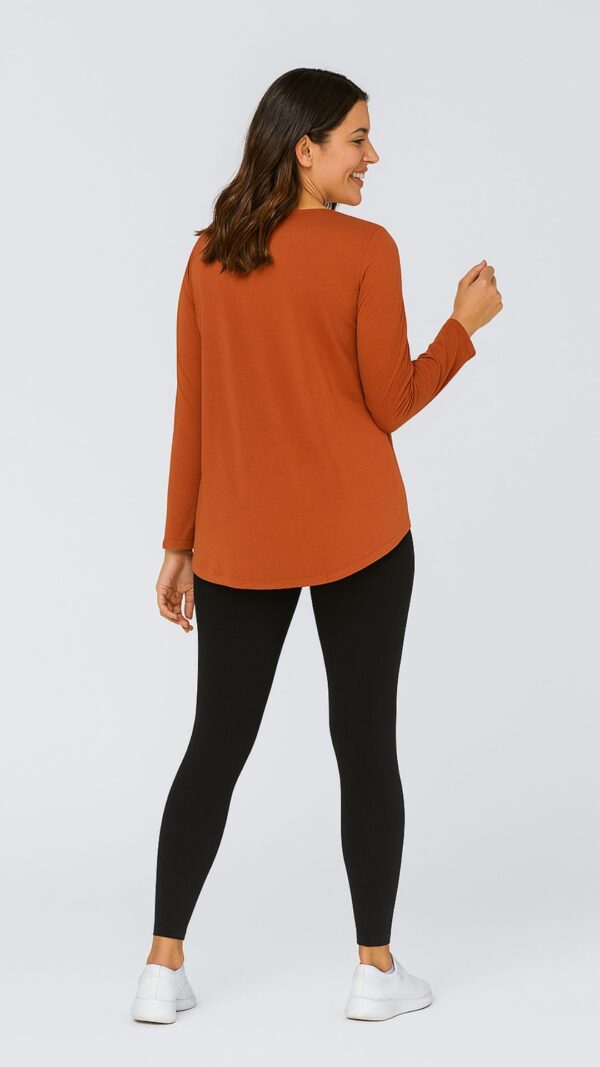 Cozee Women's bamboo top rust back 3
