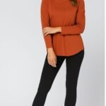 Cozee Women's bamboo top rust front 6