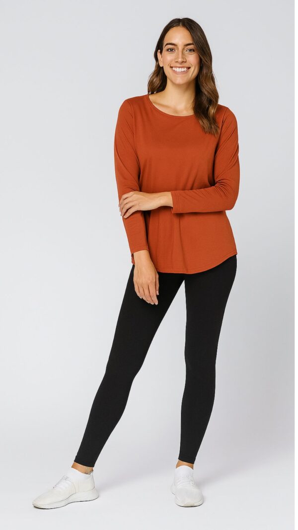 Cozee Women's bamboo top rust front 6