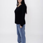 Cozee's Bamboo Long Sleeve V-Neck Top Side 1
