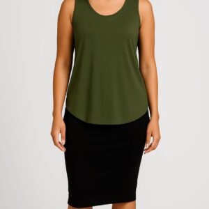 Whispers Women’s Bamboo Relaxed Singlet – Olive Green