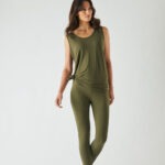 Women's Bamboo Singlet Olive Green