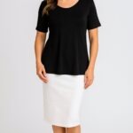 Relaxed Bamboo Top Black Front 3