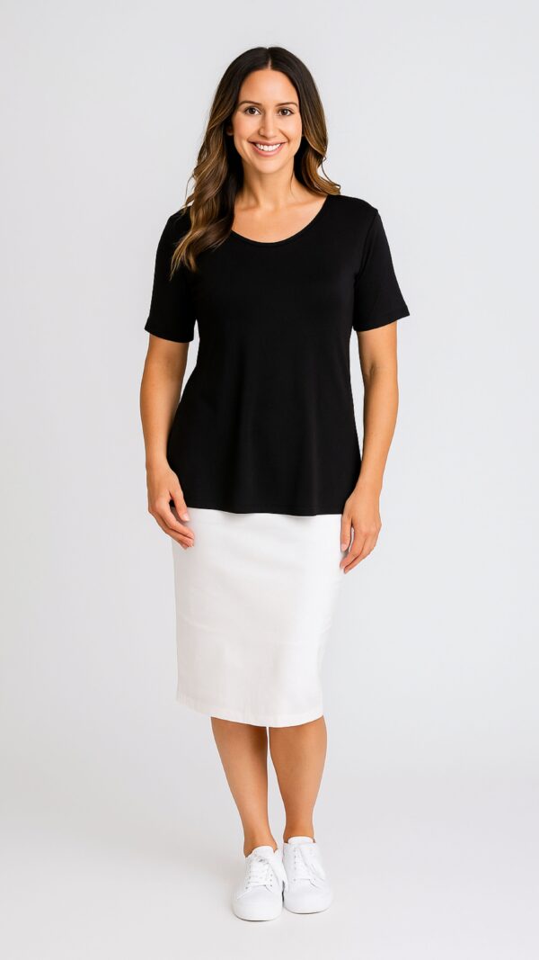Relaxed Bamboo Top Black Front 3