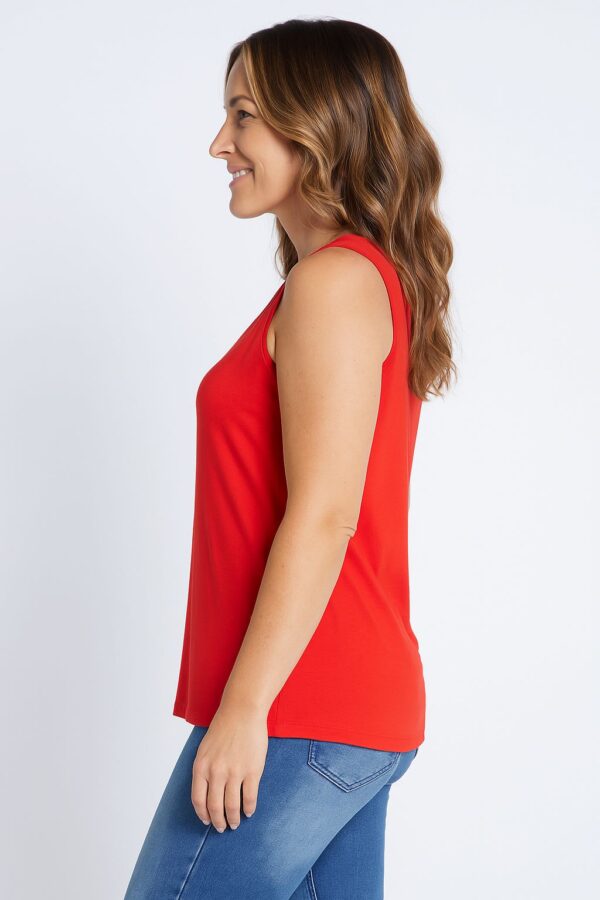 Whispers Bamboo Singlet Red Side 1