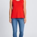 bamboo singlet red Front 1