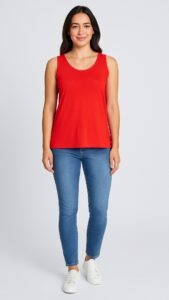 bamboo singlet red Front 1