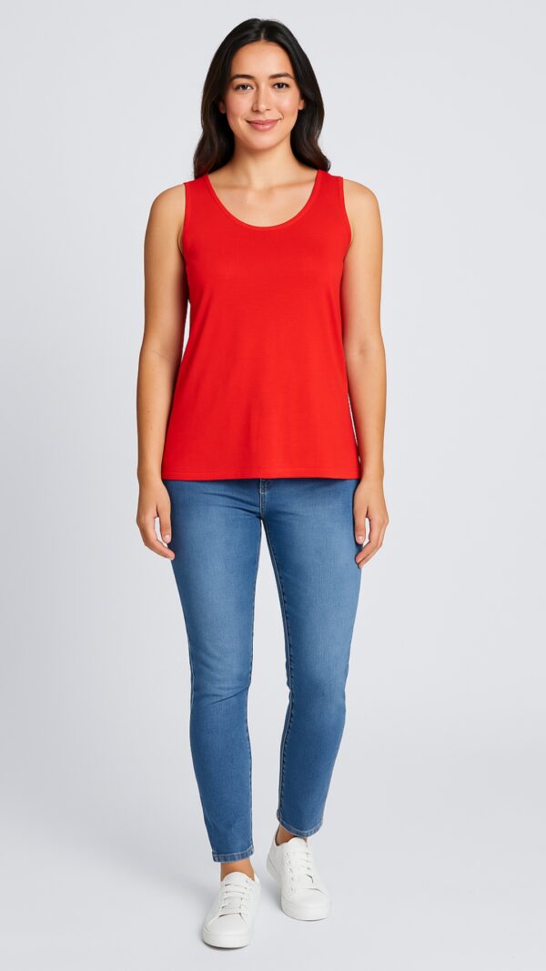 bamboo singlet red Front 1