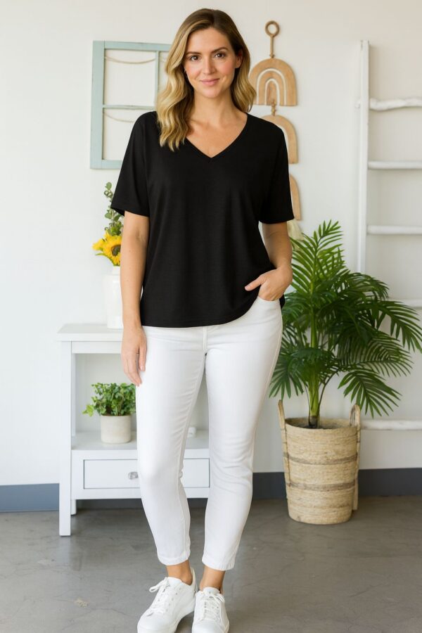 Whispers bamboo tshirt black front 2