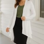 Bamboo Cardigan white Front 1