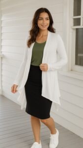 Bamboo Cardigan white Front 1